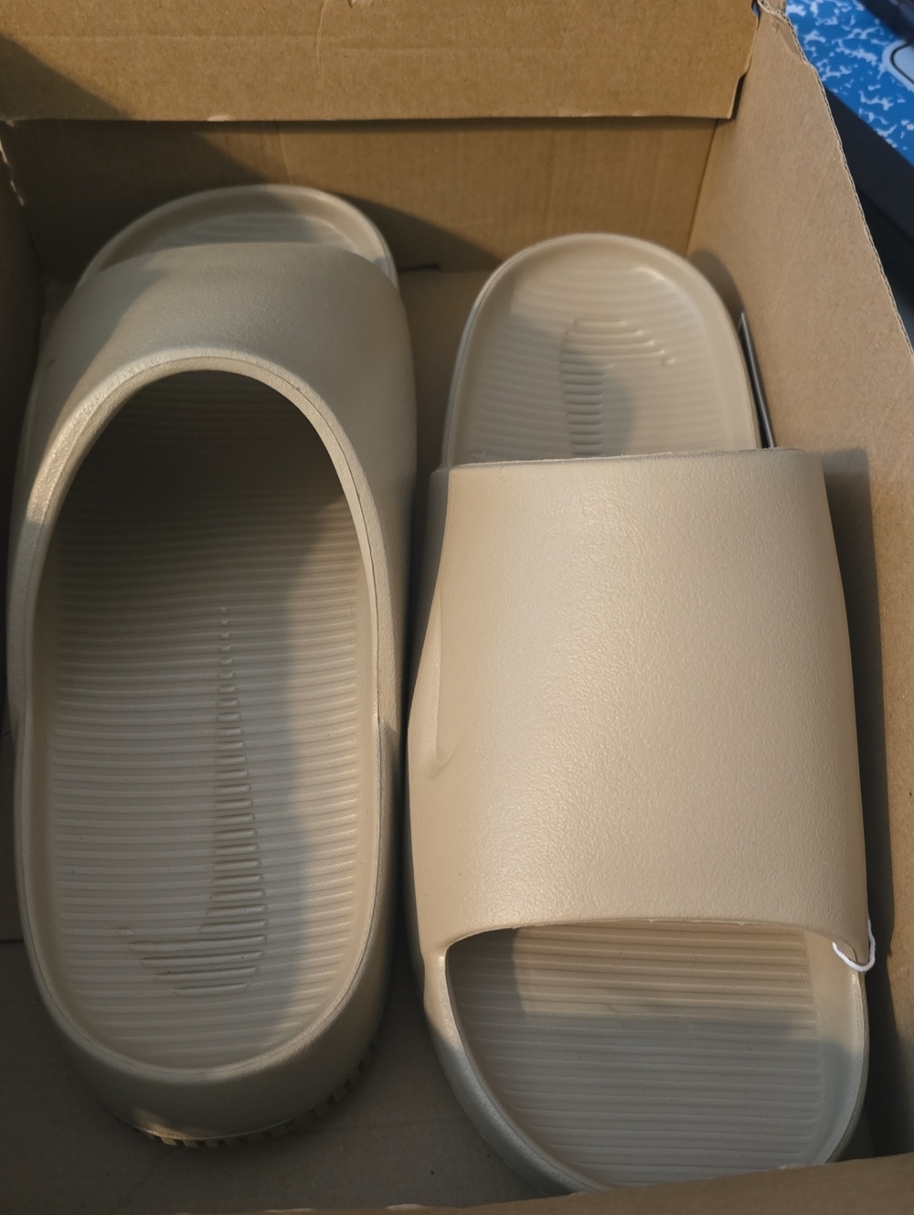 Mens Neutral Beige Nike Calm Slide Sandals
